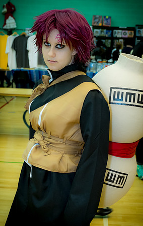 Hall cosplay photo. Gaara of the Sand, from Naruto.