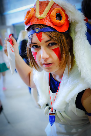 Hall cosplay photo. San from Princess Mononoke.